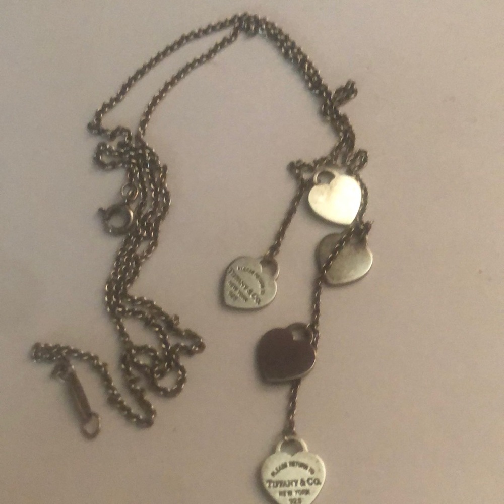 Tiffany & co 5 hearts lariat necklace & bracelet